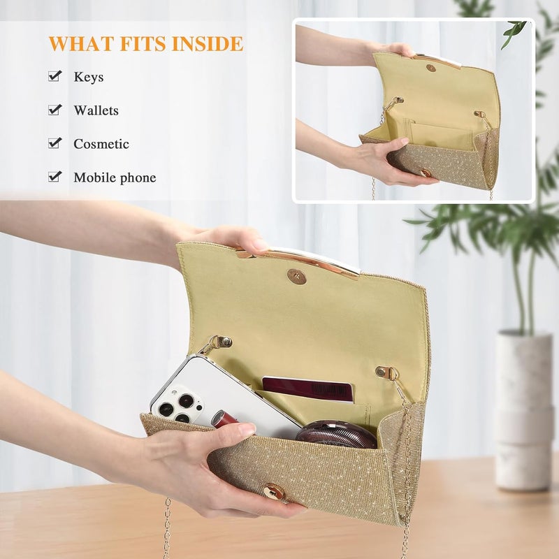 UBAYMAX Evening Bag Clutch Purses for Women Lady Girl Handbags Crossbody Bag Wedding Bag for Prom Party Wedding Engagement | Wedding Bag, for Prom Party, Wedding, Engagement - Image 3